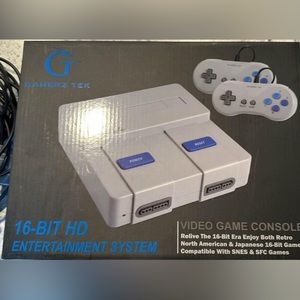 Nintendo, game console and super Mario game